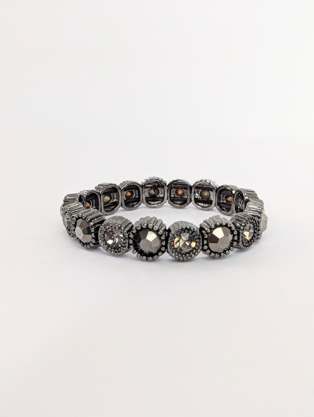 Gun Metal Grey Beaded Bracelet